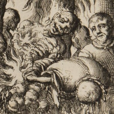 18 bûchers à Salzbourg en 1528 (Luyken, Théâtre des Martyrs)