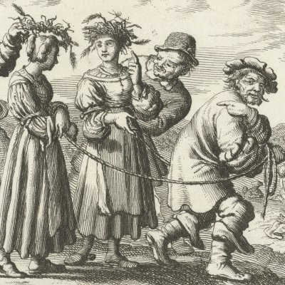 Deux jeunes femmes conduites au bûcher, évêché de Bamberg, 1500 (Luyken, Théâtre des Martyrs)