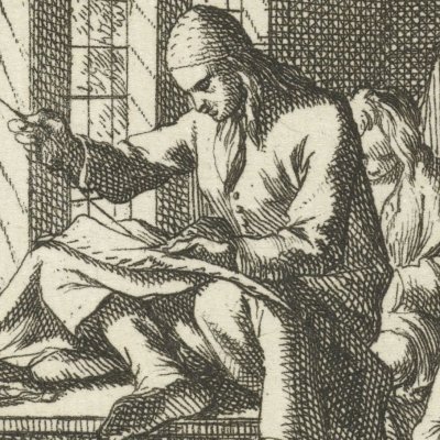 Le tailleur (De Kleermaaker, Livre des métiers, 1694) - Luyken