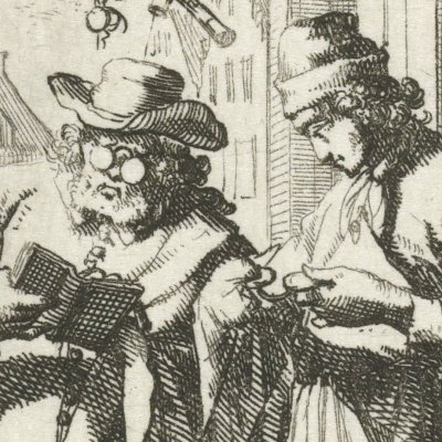 L’opticien (De Brille maaker, Livre des métiers, 1694) - Luyken