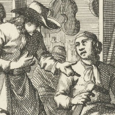 Le luthier (De Instrument maaker, Livre des métiers, 1694) - Luyken