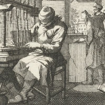 Le relieur (De Boeckbinder, Livre des métiers, 1694) - Luyken