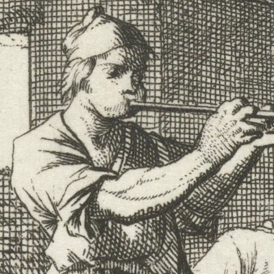 Le verrier (De Glasblaaser, Livre des métiers, 1694) - Luyken