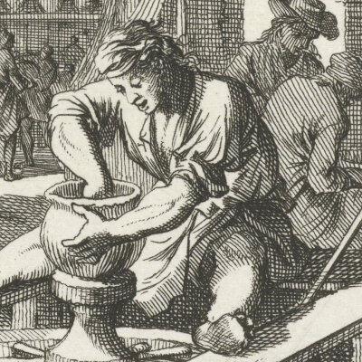 Le potier (De Pottebaker, Livre des métiers, 1694) - Luyken