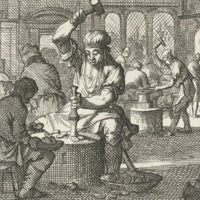 Le monnayeur (De Munter, Livre des métiers, 1694) - Luyken