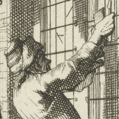 Le vitrier (De Glasemaaker, Livre des métiers, 1694) - Luyken