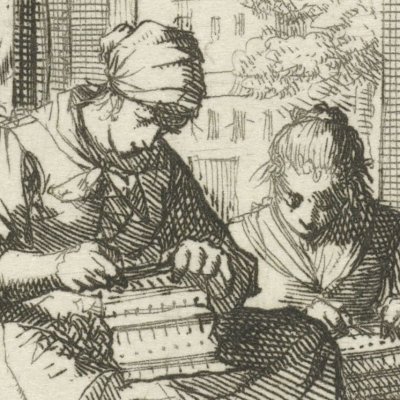 L’épinglier (De Speldemaaker, Livre des métiers, 1694) - Luyken