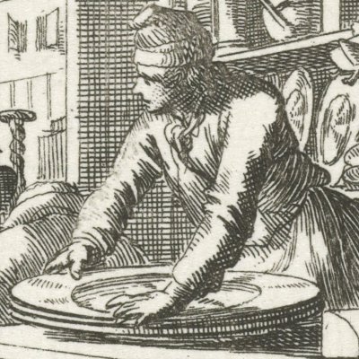 Etainier (De Tinne gieter, Livre des métiers, 1694) - Luyken