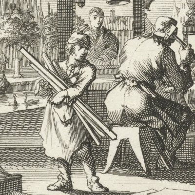 Le lanternier (De Lantaaren maaker, Livre des métiers, 1694) - Luyken