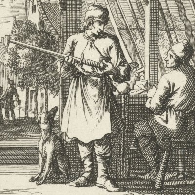 Le fourbisseur (De Swaardeveeger, Livre des métiers, 1694) - Luyken
