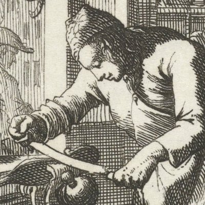 Le fabricant de patins (De Schaatse maaker, Livre des métiers, 1694) - Luyken