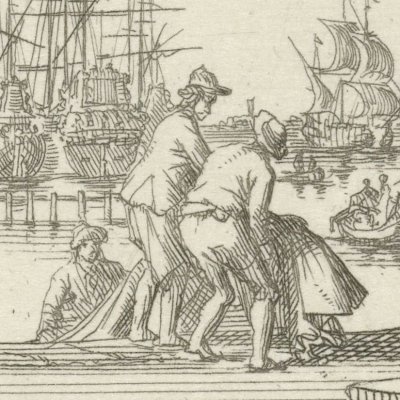 Le fabricant de voiles (De Seile maaker, Livre des métiers, 1694) - Luyken