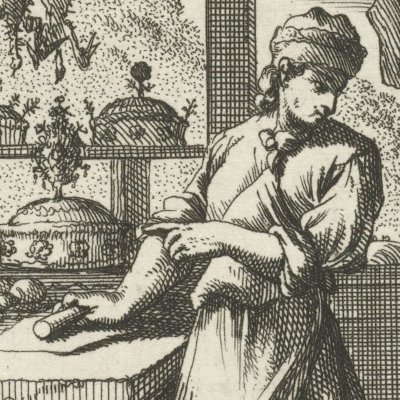 Le pâtissier (De Pasteibacker, Livre des métiers, 1694) - Luyken