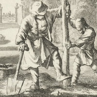 Le jardinier (De Hovenier, Livre des métiers, 1694) - Luyken