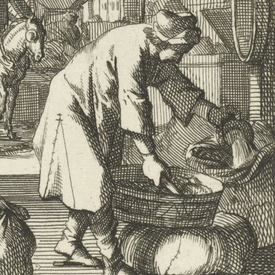 Le farinier (De Grutter, Livre des métiers, 1694) - Luyken