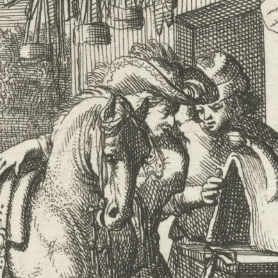 Le bourrelier (De Saalemaaker, Livre des métiers, 1694) - Luyken