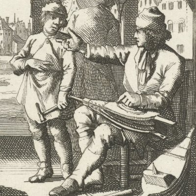 Le souffletier (De Blaasbalckemaaker, Livre des métiers, 1694) - Luyken
