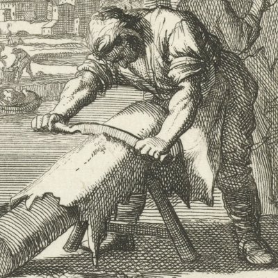 Le tanneur (De Leerbereider, Livre des métiers, 1694) - Luyken