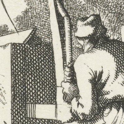 Le scieur de pierre (De Steensaager, Livre des métiers, 1694) - Luyken