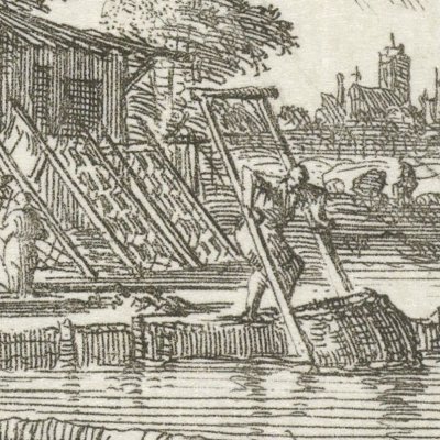 Le fabricant de colle (De Lym maaker, Livre des métiers, 1694) - Luyken