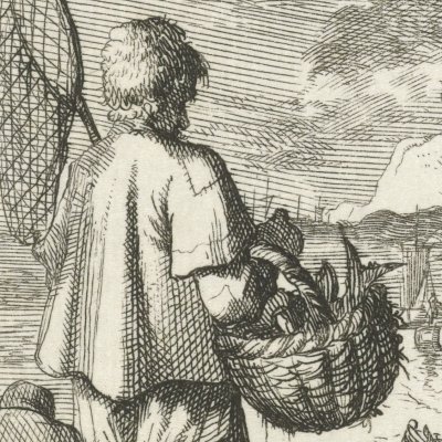 Le pêcheur (De Visser, Livre des métiers, 1694) - Luyken