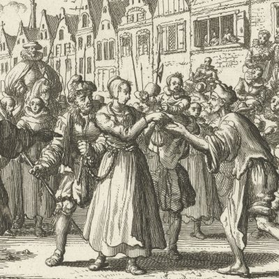 Anneken Jans noyée à Rotterdam en 1539 (Luyken, Théâtre des Martyrs)