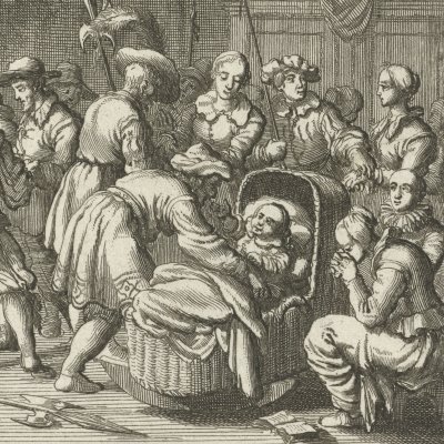 Arrestation de Hans Smit et de onze autres personnes à Aix-la-Chapelle, 1558 (Luyken, Théâtre des Martyrs)