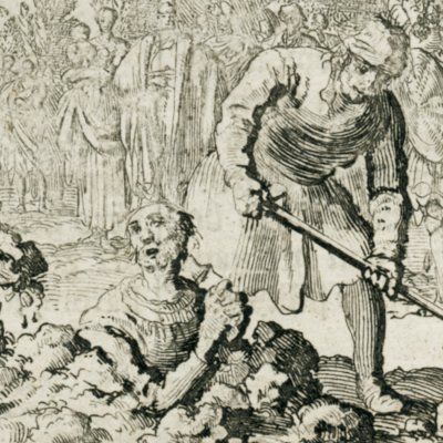 Vitalus enterré vif, Ravenne, 99 (Luyken, Théâtre des Martyrs)