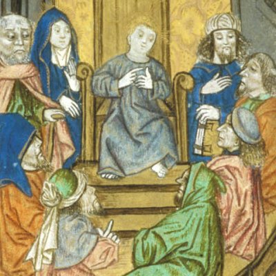 Jésus parmi les Docteurs (Livre d’heures d’Enkhuizen, folio 39v)