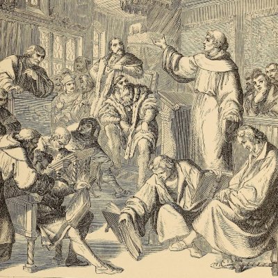 Dispute de Leipzig (The life of Martin Luther, 1853, fig. 18) - G. König