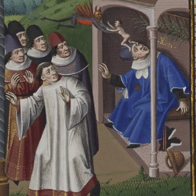 Concile de Nicée et mort d’Arius (V. de Beauvais, Speculum historiale, Bnf MF51)