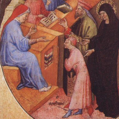 Saint Augustin conduit à l’école ; enseignant la rhétorique - Niccolò di Pietro