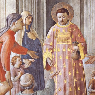 Saint Laurent distribue des aumônes - Fra Angelico et atelier