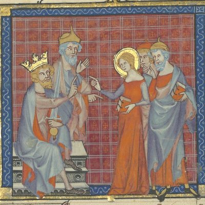 Ste Catherine & les philosophes (V. de Beauvais, Speculum historiale, Ars5080)