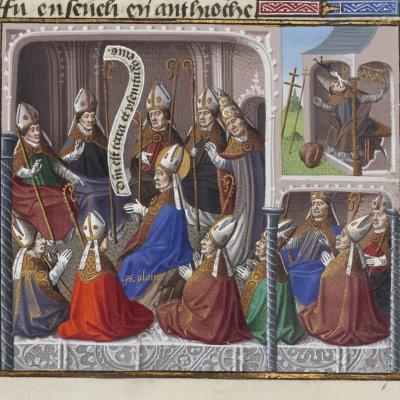 Concile de Séleucie, mort de Léon? (V. de Beauvais, Spec. historiale, Bnf MF51)