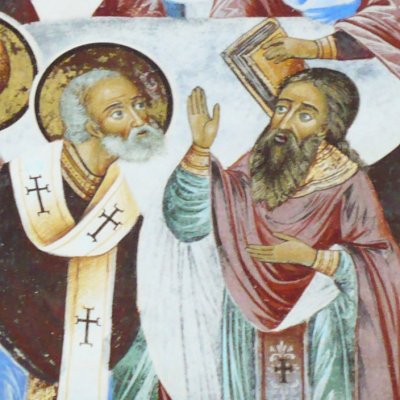Le 1er concile de Nicée (Rila, Église de la Nativité) - D. Zograf