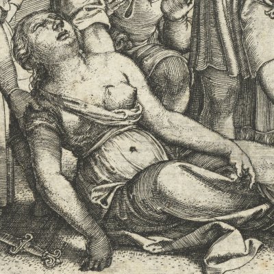 Tarquin Collatin et Brutus reçoivent Lucrèce mourante - Georg Pencz