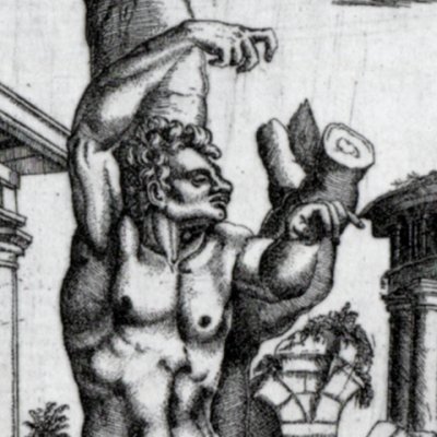 Nu attaché dans des ruines - Maître I♀V