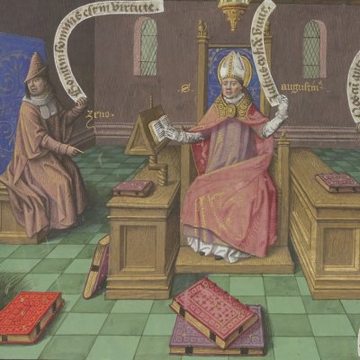 Augustine and the philosophers (Cité de Dieu, Fr19, fol. 169r)