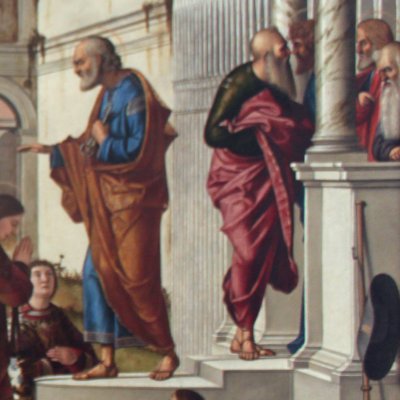 Saint Étienne & ses 6 compagnons ordonnés diacres par saint Pierre - Carpaccio