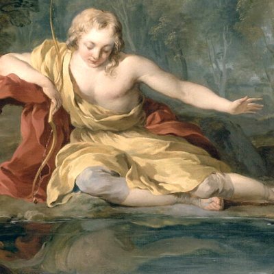 Narcisse contemplant son reflet dans l’eau (version du Louvre) - Lemoyne