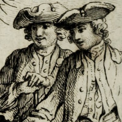 Un mendiant vend à Jones le portefeuille de Sophie (Tom Jones, 1750) - Gravelot