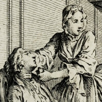 Faiblesse d’Anderson en reconnaissant Jones (Tom Jones, 1750) - Gravelot