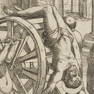 Roue dentée (Tratt. de gli instr. di martirio, 1591) - G. Guerra