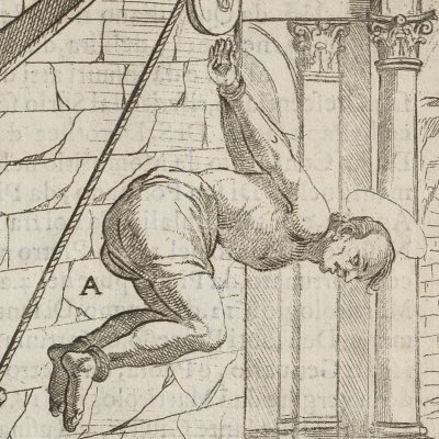 Poulie et pointes (Tratt. de gli instr. di martirio, 1591) - G. Guerra