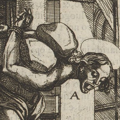Suspendu par les mains (Tratt. de gli instr. di martirio, 1591) - G. Guerra