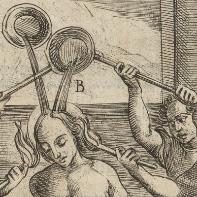 Marcher sur le feu (Tratt. de gli instr. di martirio, 1591) - G. Guerra