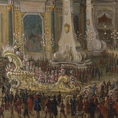 Cocagne sur la place du Palais Royal à Naples, 19 sept. 1740 - T. Ruiz