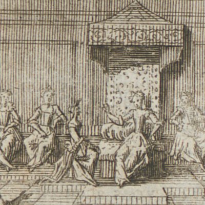 6. Florine écoute Mauritianne au conseil des fées (Cabinet des fées T1, 1717)