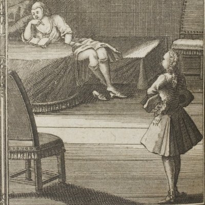 Jacob chez Mme de Ferval (Le Paysan parvenu, t2, traduction allemande, 1753)
